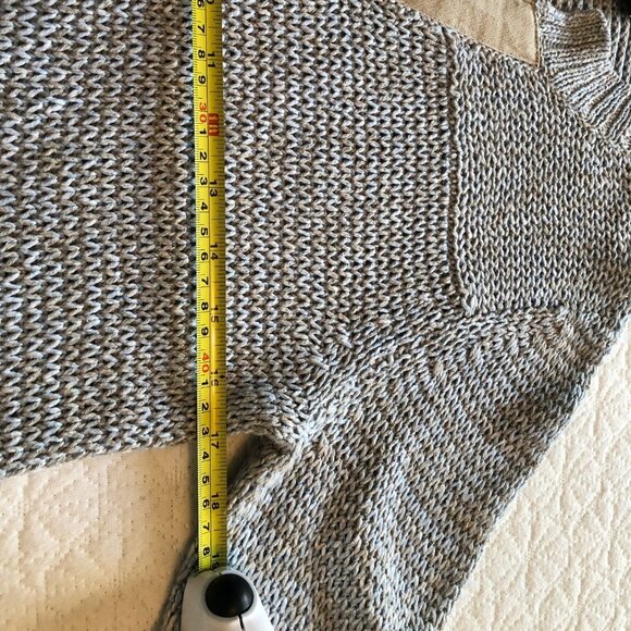 EDDIE BAUER linen/poly blend blue/grey Womens cardigan sweater - size Small - Picture 4 of 7